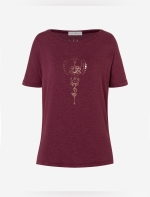 Shirt &quote;Eka Padma&quote; - Kurzarm - violett-melange-rot