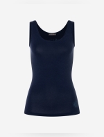 Top Bambus &quote;Blume des Lebens&quote; - dunkelblau